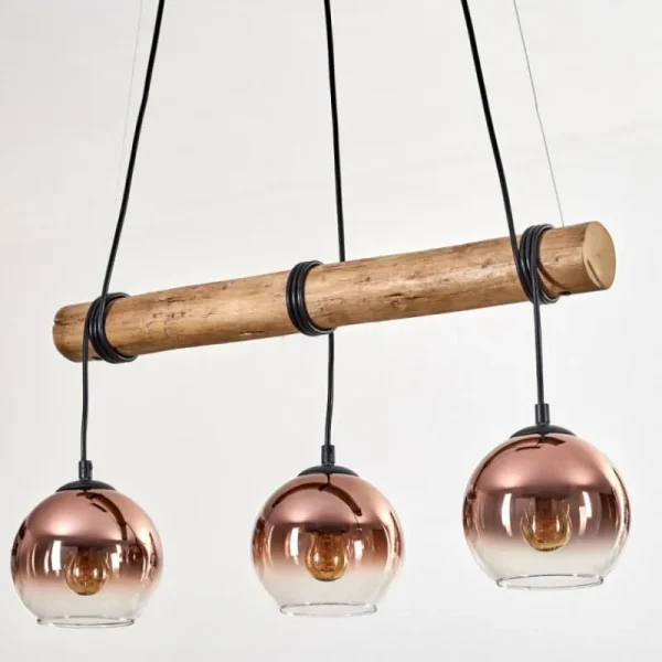 hofstein Koyoto Suspension, Boule lumineuse, Suspension Écru, Noir, 3 lumières* Lampes Modernes