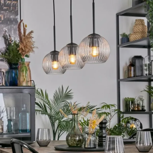 hofstein Koyoto Suspension, Boule lumineuse, Suspension Clair, 3 lumières* Lampes Modernes