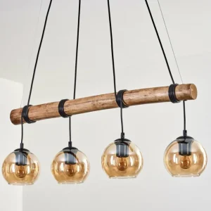 hofstein Koyoto Suspension, Boule lumineuse, Suspension Écru, Noir, 4 lumières* Lampes Modernes