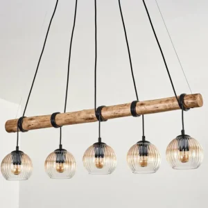 hofstein Koyoto Suspension, Boule lumineuse, Suspension Écru, Noir, 5 lumières* Lampes Modernes