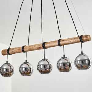 hofstein Koyoto Suspension, Boule lumineuse, Suspension Écru, Noir, 5 lumières* Lampes Modernes