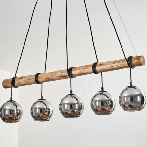 hofstein Koyoto Suspension, Boule lumineuse, Suspension Écru, Noir, 5 lumières* Lampes Modernes