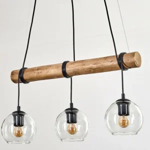 hofstein Koyoto Suspension, Boule lumineuse, Suspension Écru, Noir, 3 lumières* Lampes Modernes