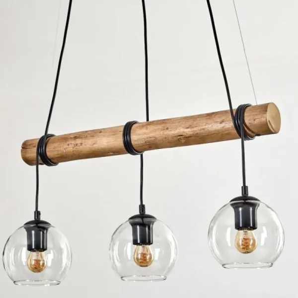 hofstein Koyoto Suspension, Boule lumineuse, Suspension Écru, Noir, 3 lumières* Lampes Modernes