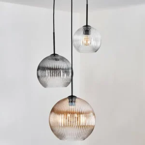 hofstein Koyoto Suspension, Boule lumineuse, Suspension 30 cm Noir, 3 lumières* Lampes Modernes