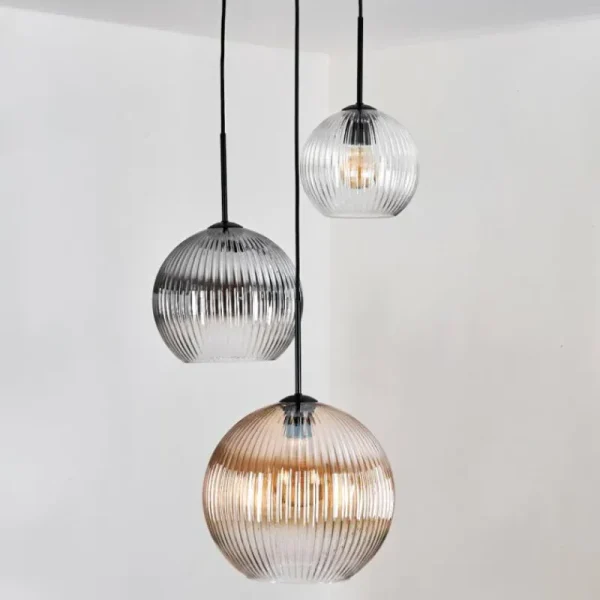 hofstein Koyoto Suspension, Boule lumineuse, Suspension 30 cm Noir, 3 lumières* Lampes Modernes