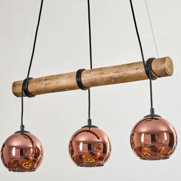 hofstein Koyoto Suspension, Boule lumineuse, Suspension Écru, Noir, 3 lumières* Lampes Modernes