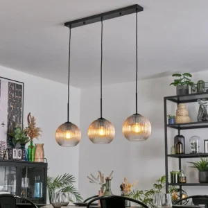 hofstein Koyoto Suspension, Boule lumineuse, Suspension Ambre, Clair, 3 lumières* Lampes Modernes