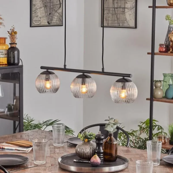hofstein Koyoto Suspension, Boule lumineuse, Suspension Clair, 3 lumières* Lampes Modernes