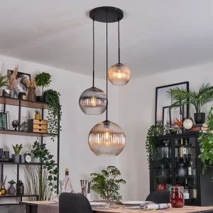 hofstein Koyoto Suspension, Boule lumineuse, Suspension, Suspension grappe Noir, 3 lumières* Lampes Modernes