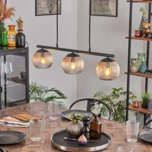 hofstein Koyoto Suspension, Boule lumineuse, Suspension Ambre, Clair, 3 lumières* Lampes Modernes
