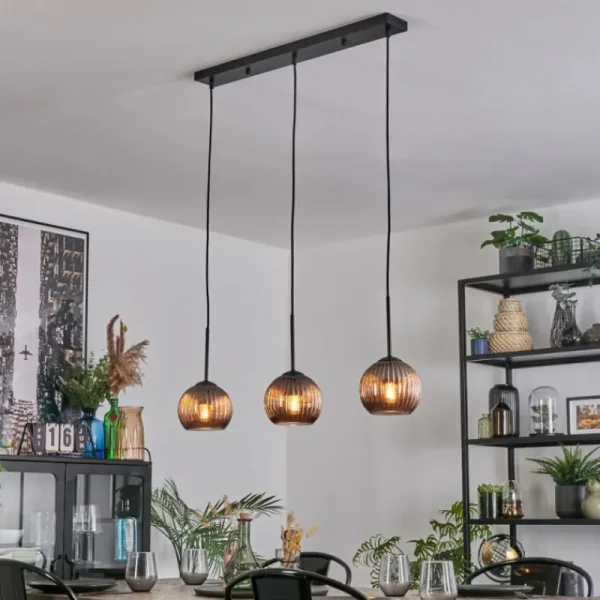 hofstein Koyoto Suspension, Boule lumineuse, Suspension Cuivré, 3 lumières* Lampes Modernes