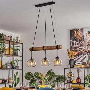 hofstein Koyoto Suspension, Boule lumineuse, Suspension Écru, Noir, 3 lumières* Lampes Modernes