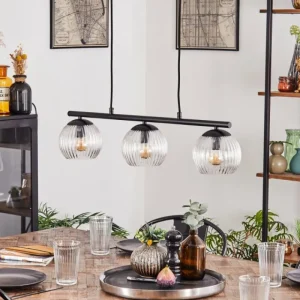 hofstein Koyoto Suspension, Boule lumineuse, Suspension Clair, 3 lumières* Lampes Modernes