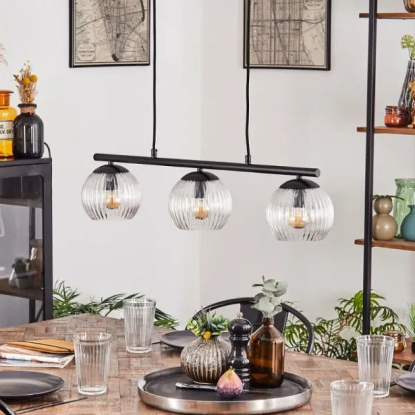 hofstein Koyoto Suspension, Boule lumineuse, Suspension Clair, 3 lumières* Lampes Modernes