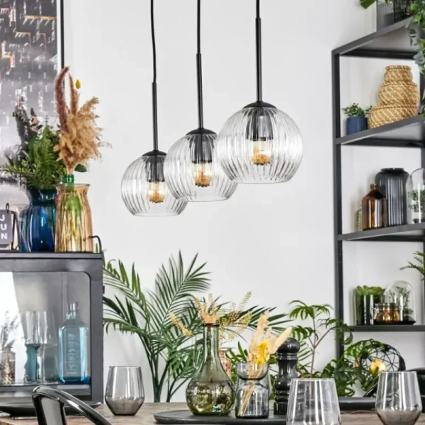 hofstein Koyoto Suspension, Boule lumineuse, Suspension Clair, 3 lumières* Lampes Modernes