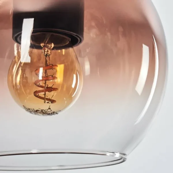 hofstein Koyoto Suspension Clair, Cuivré, 4 lumières* Lampes En Verre