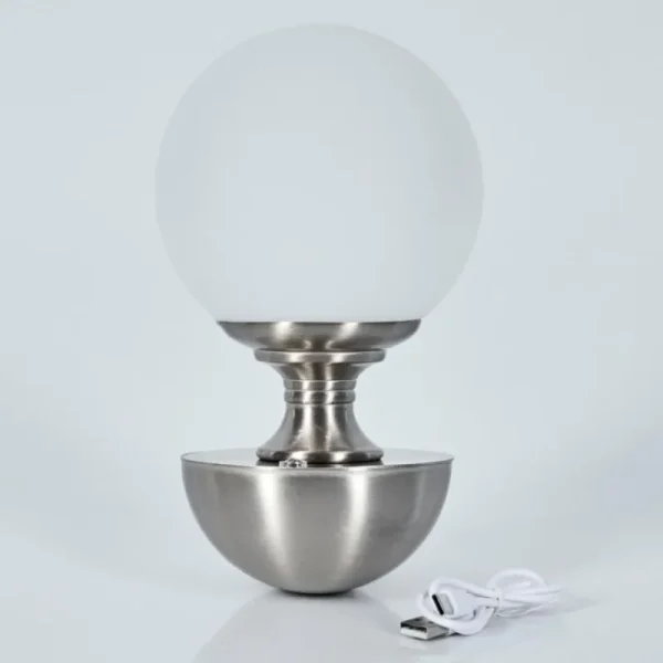 hofstein Lakolk Lampe à poser LED Nickel mat, 1 lumière* Lampes Modernes