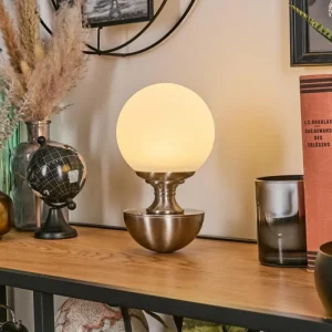 hofstein Lakolk Lampe à poser LED Nickel mat, 1 lumière* Lampes Modernes