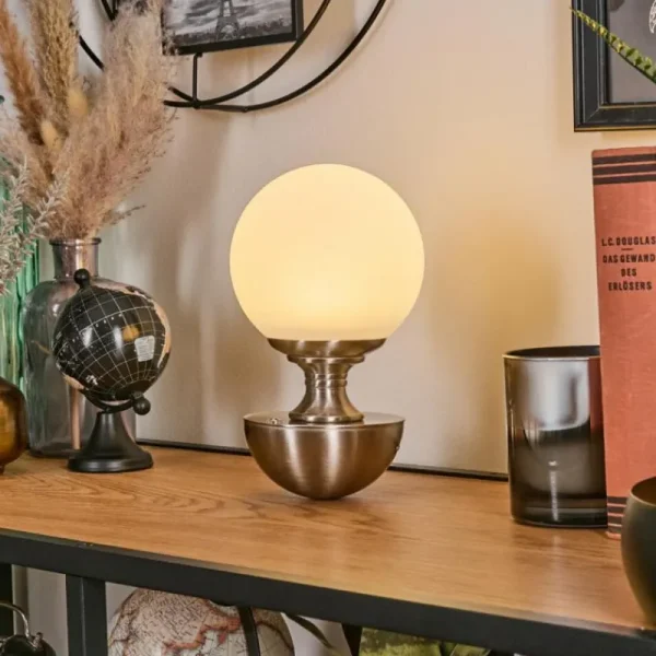 hofstein Lakolk Lampe à poser LED Nickel mat, 1 lumière* Lampes Modernes