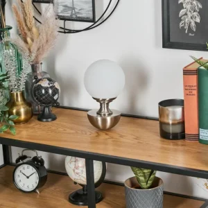 hofstein Lakolk Lampe à poser LED Nickel mat, 1 lumière* Lampes Modernes