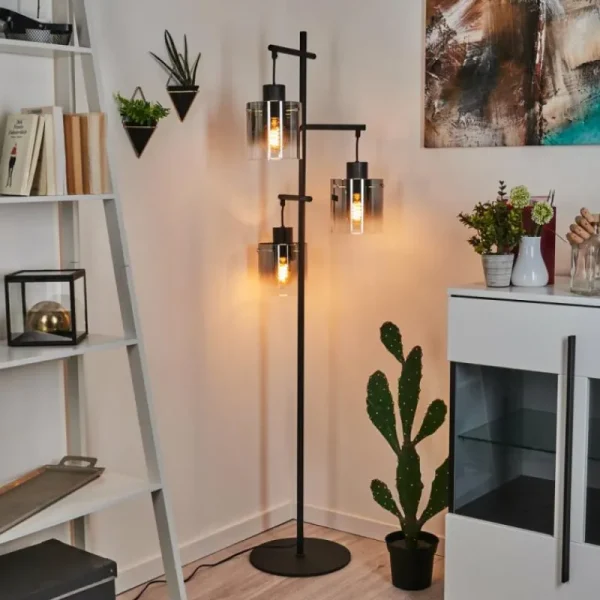 hofstein Lampadaire Gafa Noir, 3 lumières* Lampes Modernes