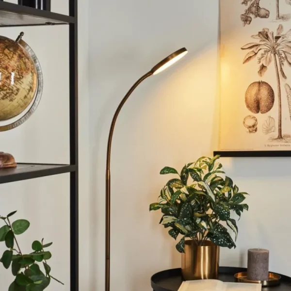 hofstein Lampadaire Haltia LED Bronze, 1 lumière* Lampes En Verre