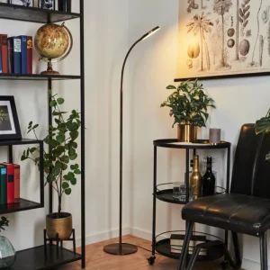 hofstein Lampadaire Haltia LED Bronze, 1 lumière* Lampes En Verre