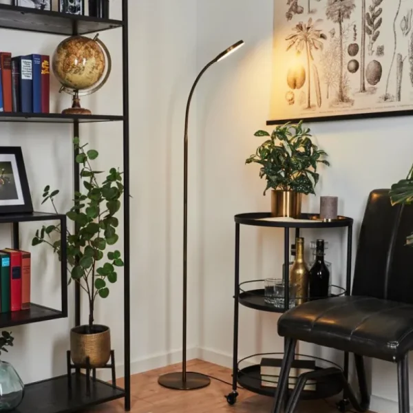 hofstein Lampadaire Haltia LED Bronze, 1 lumière* Lampes En Verre