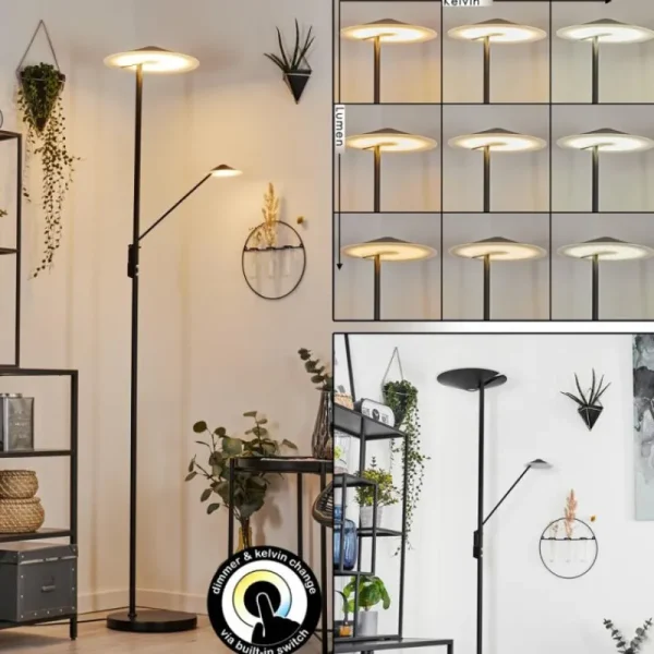 hofstein Lampadaire à vasque Choupico LED Noir, 2 lumières* Lampes Modernes