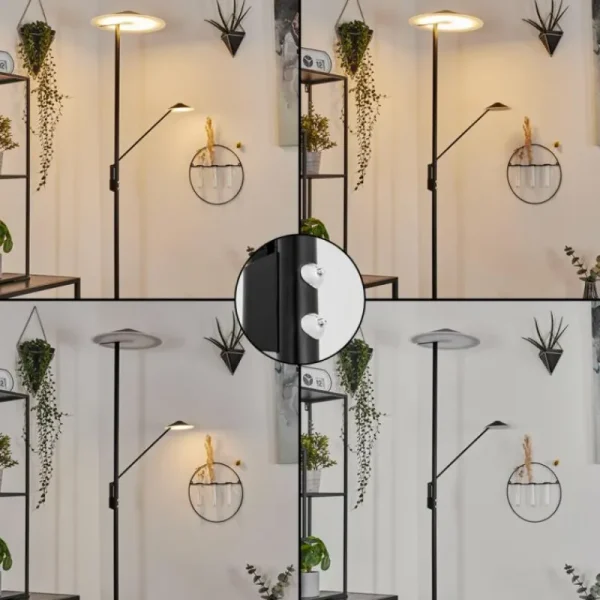 hofstein Lampadaire à vasque Choupico LED Noir, 2 lumières* Lampes Modernes