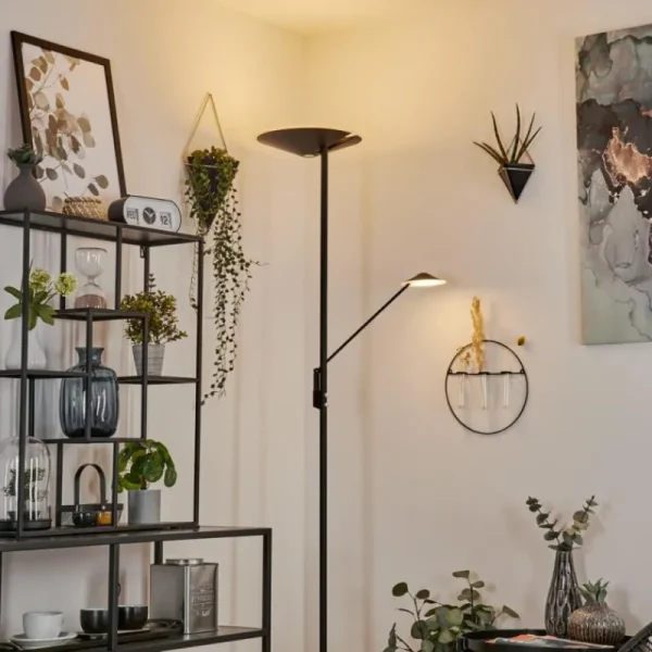 hofstein Lampadaire à vasque Choupico LED Noir, 2 lumières* Lampes Modernes