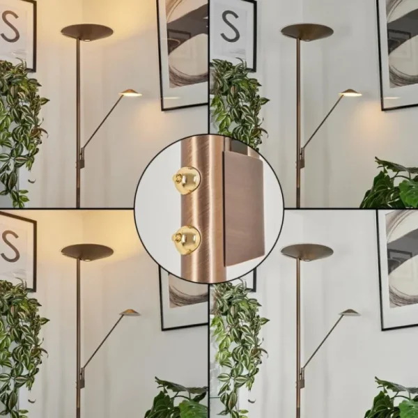 hofstein Lampadaire à vasque Murca LED Vieux laiton, 2 lumières* Lampes Modernes