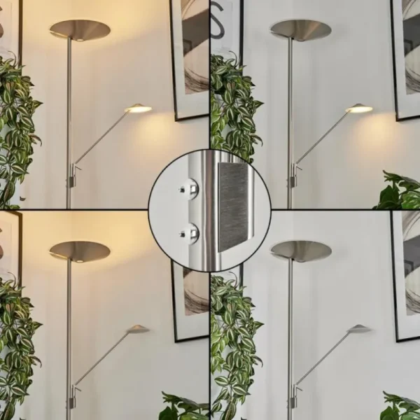 hofstein Lampadaire à vasque Murca LED Nickel mat, 2 lumières* Lampes Modernes