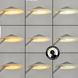 hofstein Lampadaire à vasque Murca LED Nickel mat, 2 lumières* Lampes Modernes
