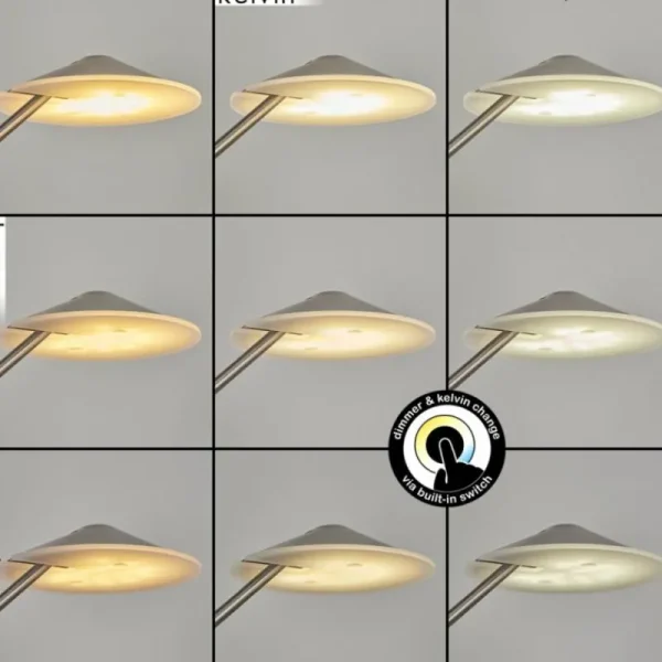 hofstein Lampadaire à vasque Murca LED Nickel mat, 2 lumières* Lampes Modernes
