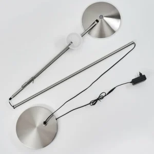 hofstein Lampadaire à vasque Murca LED Nickel mat, 2 lumières* Lampes Modernes