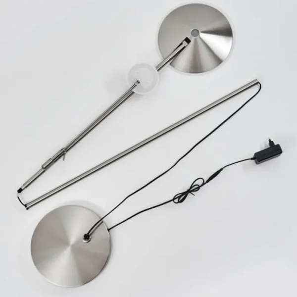 hofstein Lampadaire à vasque Murca LED Nickel mat, 2 lumières* Lampes Modernes