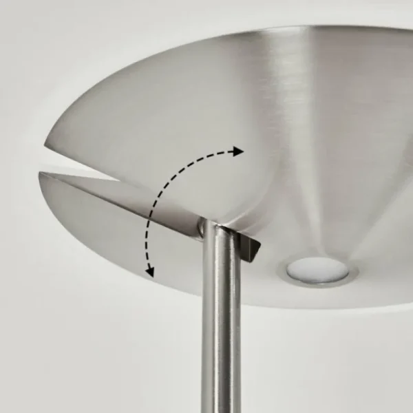 hofstein Lampadaire à vasque Murca LED Nickel mat, 2 lumières* Lampes Modernes