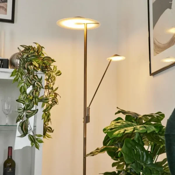 hofstein Lampadaire à vasque Murca LED Vieux laiton, 2 lumières* Lampes Modernes