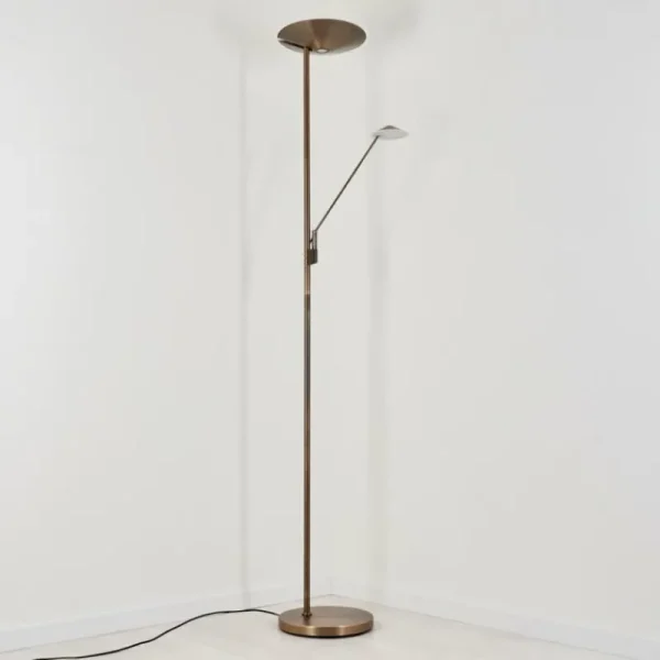hofstein Lampadaire à vasque Murca LED Vieux laiton, 2 lumières* Lampes Modernes