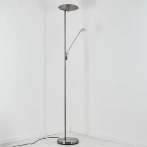 hofstein Lampadaire à vasque Murca LED Nickel mat, 2 lumières* Lampes Modernes