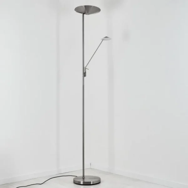 hofstein Lampadaire à vasque Murca LED Nickel mat, 2 lumières* Lampes Modernes