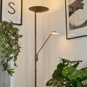 hofstein Lampadaire à vasque Murca LED Vieux laiton, 2 lumières* Lampes Modernes