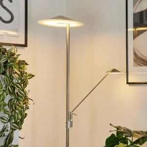 hofstein Lampadaire à vasque Murca LED Nickel mat, 2 lumières* Lampes Modernes