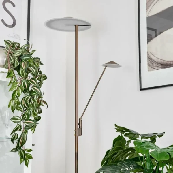 hofstein Lampadaire à vasque Murca LED Vieux laiton, 2 lumières* Lampes Modernes