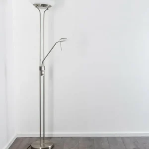 hofstein Lampadaire à vasque Biot LED Nickel mat, 2 lumières* Lampes Modernes