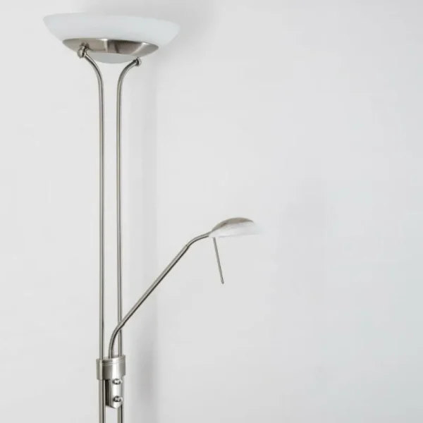 hofstein Lampadaire à vasque Biot LED Nickel mat, 2 lumières* Lampes Modernes