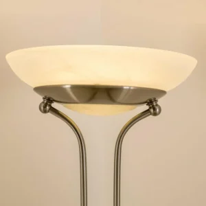 hofstein Lampadaire à vasque Biot LED Nickel mat, 2 lumières* Lampes Modernes