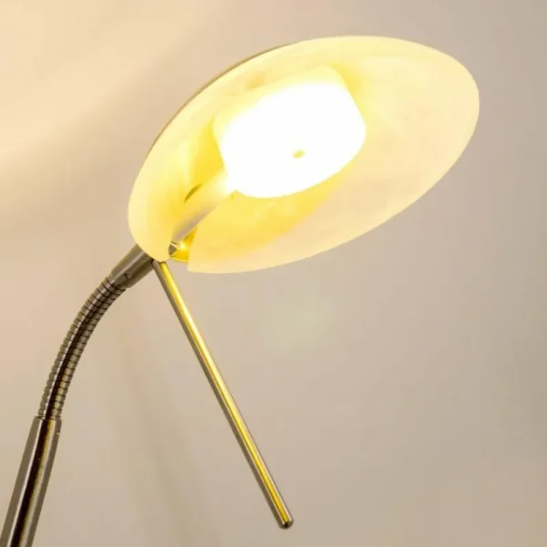 hofstein Lampadaire à vasque Biot LED Nickel mat, 2 lumières* Lampes Modernes